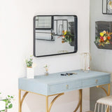 Artisasset 35.8 Inch Wrought Iron Wall-Mounted Flat Mirror