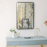 Artisasset 35.8 Inch Wrought Iron Wall-Mounted Flat Mirror