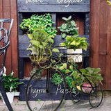 Zimtown Paint Iron Bicycle Shape 3 Plant Stand Black