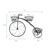 Zimtown Paint Iron Bicycle Shape 3 Plant Stand Black