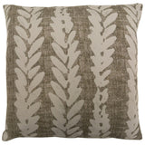 Artistic Linen Feather Leaf Blue/Grey/Brown Feather-filled Decorative Throw Pillow