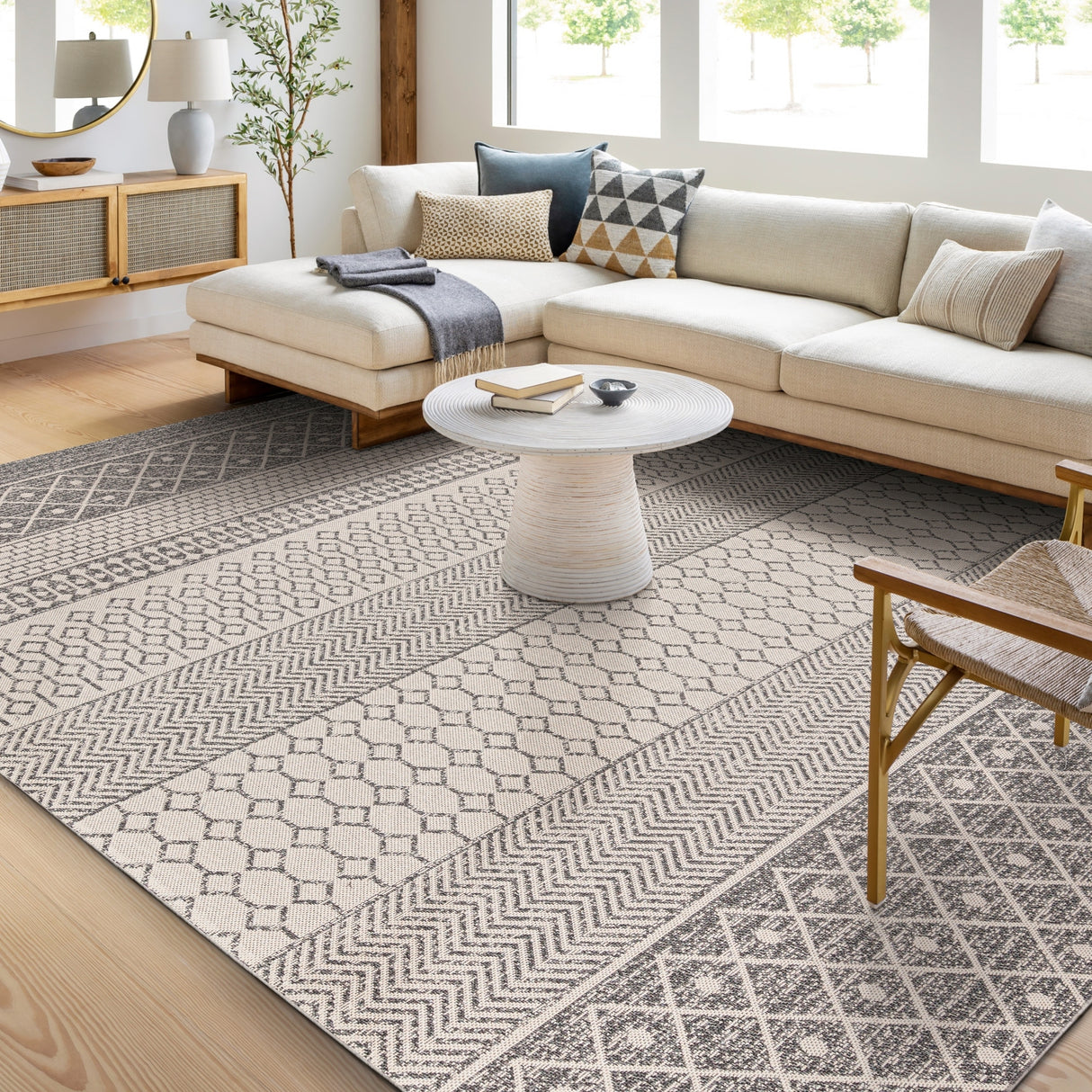 Livabliss Marbrey Moroccan Stripe Cotton Area Rug
