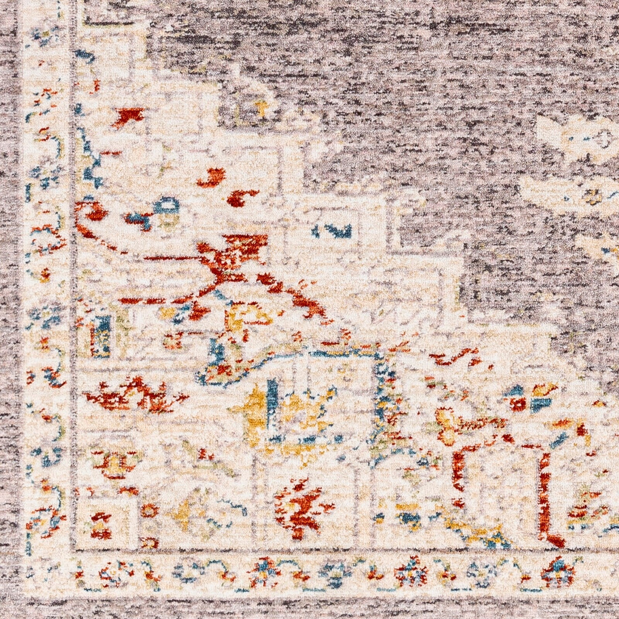 Livabliss Truva Vintage Gray Medallion Area Rug