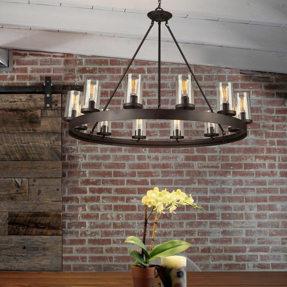 Artistry lighting Six Light Chandelier Black/White Interior - Exact Size