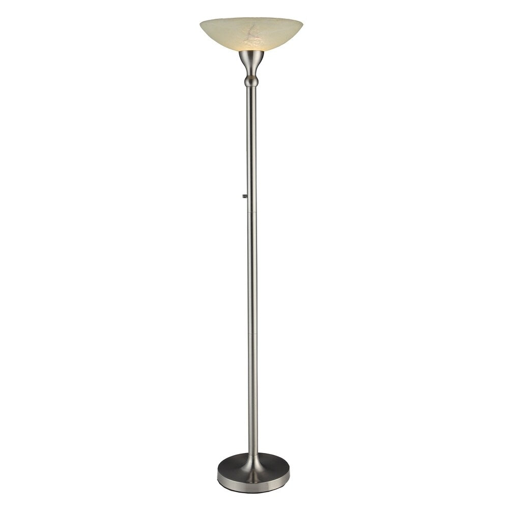 Artiva 71-inch Compact Fluorescent Torchiere Floor Lamp with Hand-Painted Alabaster Glass Shade