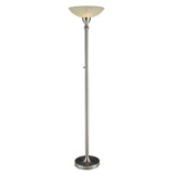 Artiva 71-inch Compact Fluorescent Torchiere Floor Lamp with Hand-Painted Alabaster Glass Shade