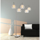 Artiva Jellyfish 89" 5-Arc Brushed Steel Nickel LED Floor Lamp w/ Dimmer