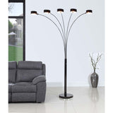 Artiva USA "MICAH Plus" Modern LED 88-inch 5-Arched Jet Black Floor Lamp with Dimmer