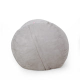 Aruba 8 Foot Microfiber Cylindrical Bean Bag, Light Gray