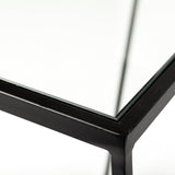 Arya Glass Top w/ Black Iron Frame Rectangular Accent Tables (Set of 2) - 23.6L x 9.8W x 21.7H