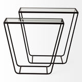 Arya Glass Top w/ Black Iron Frame Rectangular Accent Tables (Set of 2) - 23.6L x 9.8W x 21.7H