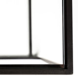 Arya Glass Top w/ Black Iron Frame Rectangular Accent Tables (Set of 2) - 23.6L x 9.8W x 21.7H