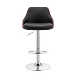 Asher Adjustable Faux Leather and Metal Bar Stool
