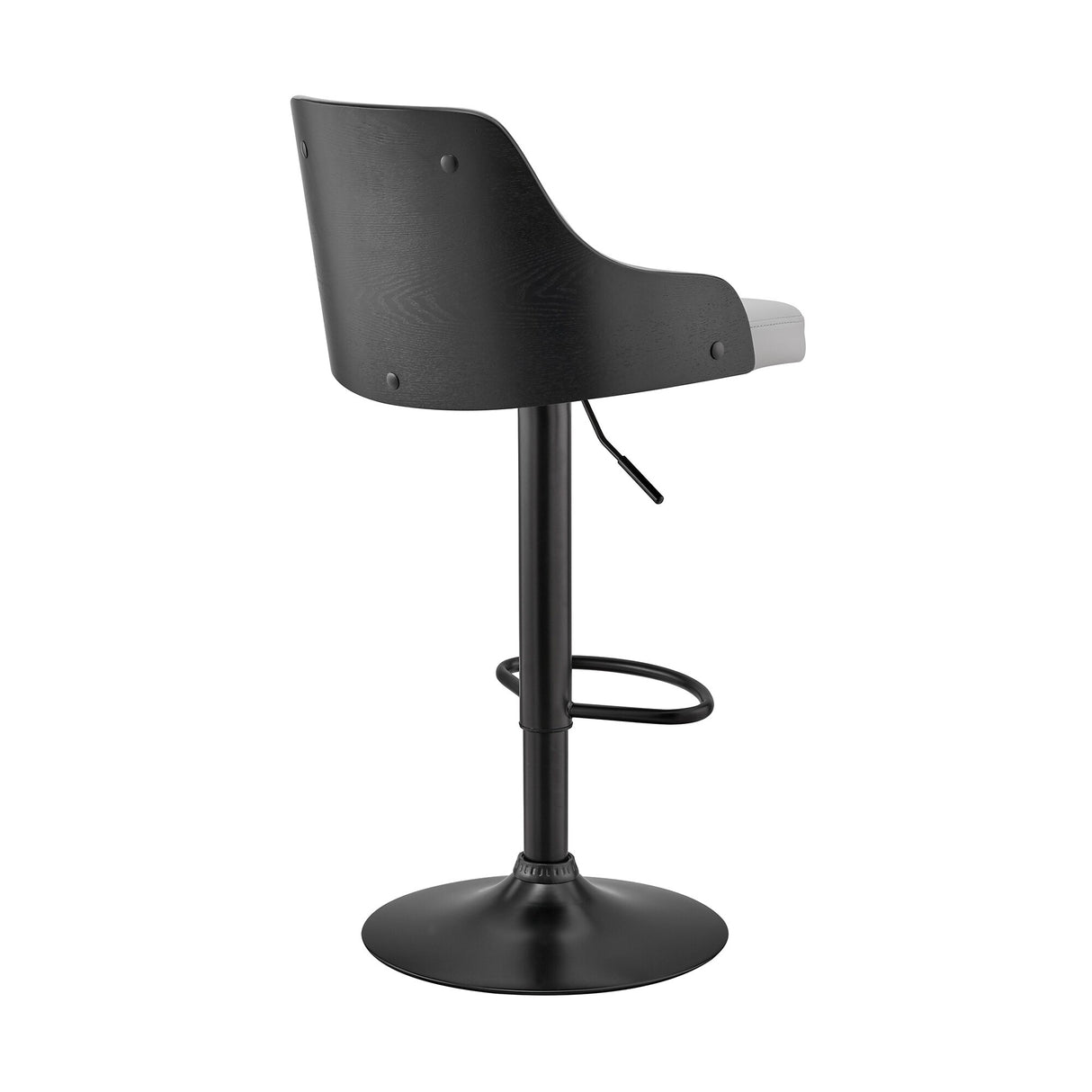 Asher Adjustable Faux Leather and Metal Bar Stool