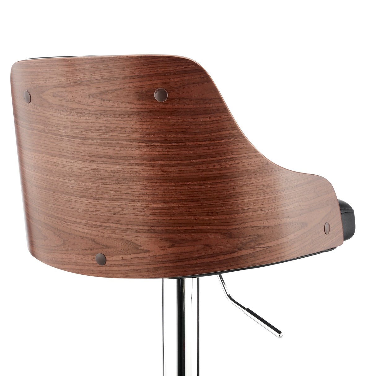 Asher Adjustable Faux Leather and Metal Bar Stool