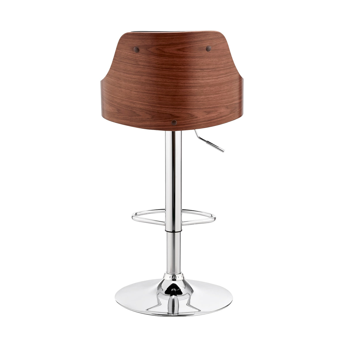 Asher Adjustable Faux Leather and Metal Bar Stool