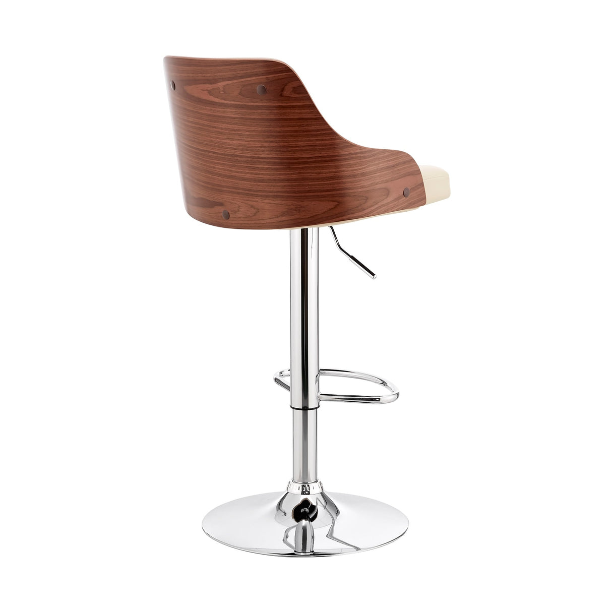 Asher Adjustable Faux Leather and Metal Bar Stool