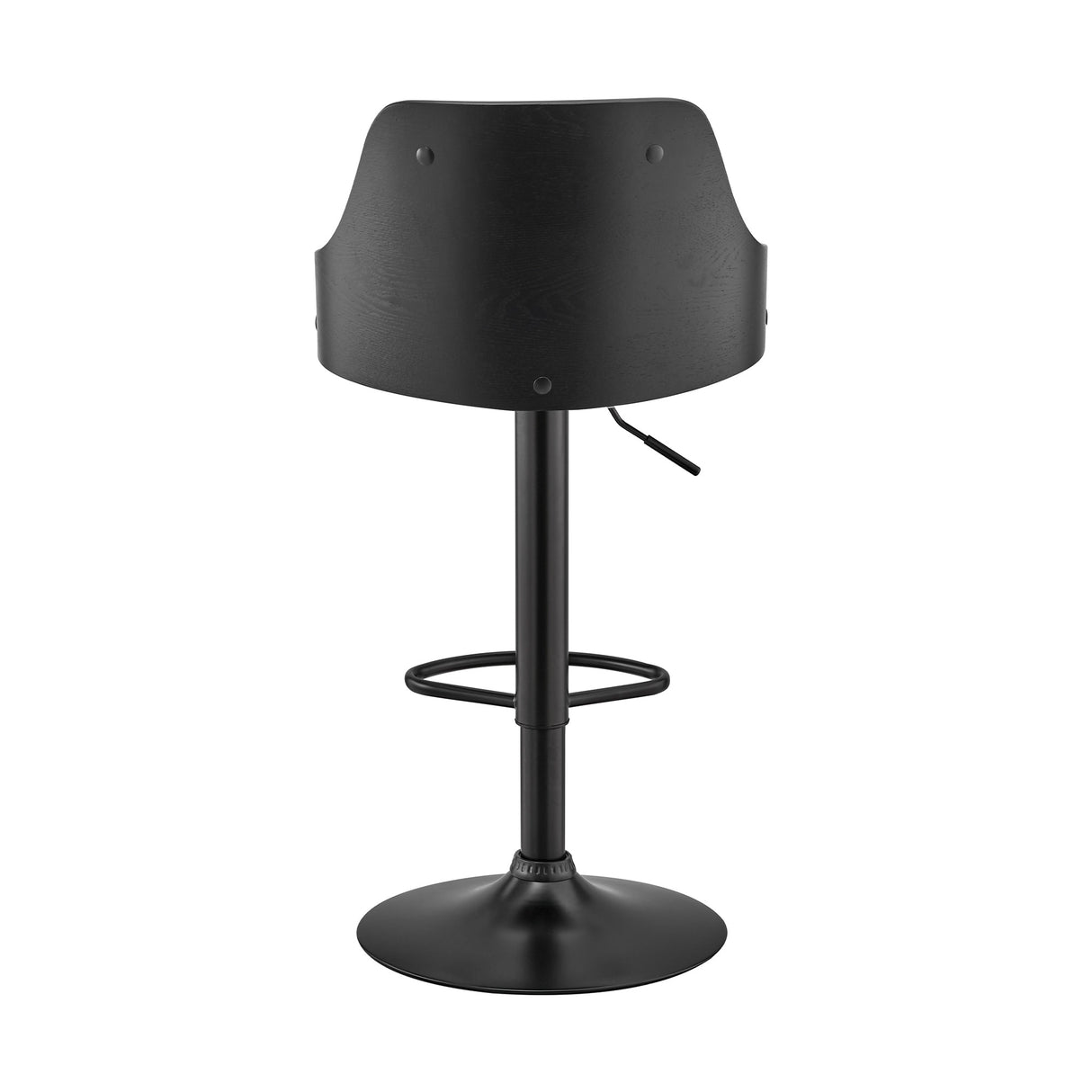Asher Adjustable Faux Leather and Metal Bar Stool