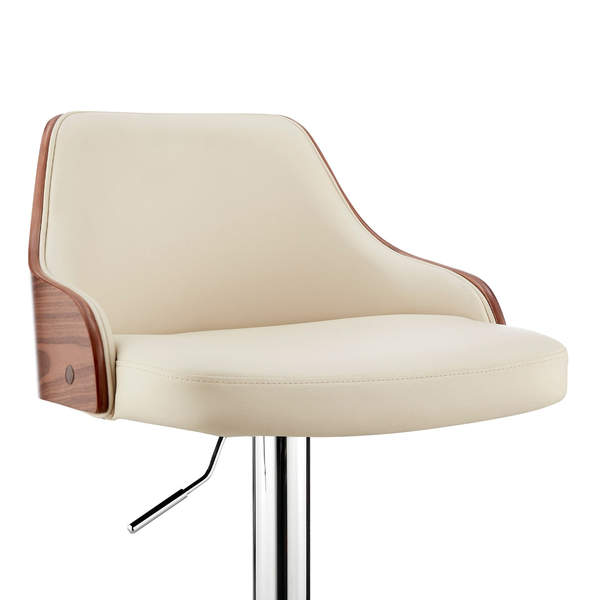 Asher Adjustable Faux Leather and Metal Bar Stool