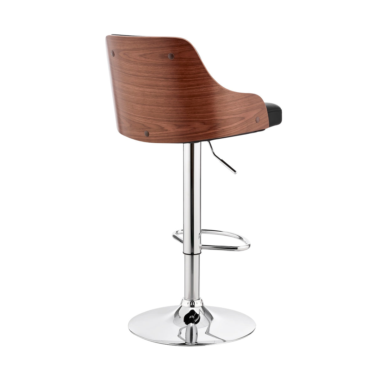 Asher Adjustable Faux Leather and Metal Bar Stool
