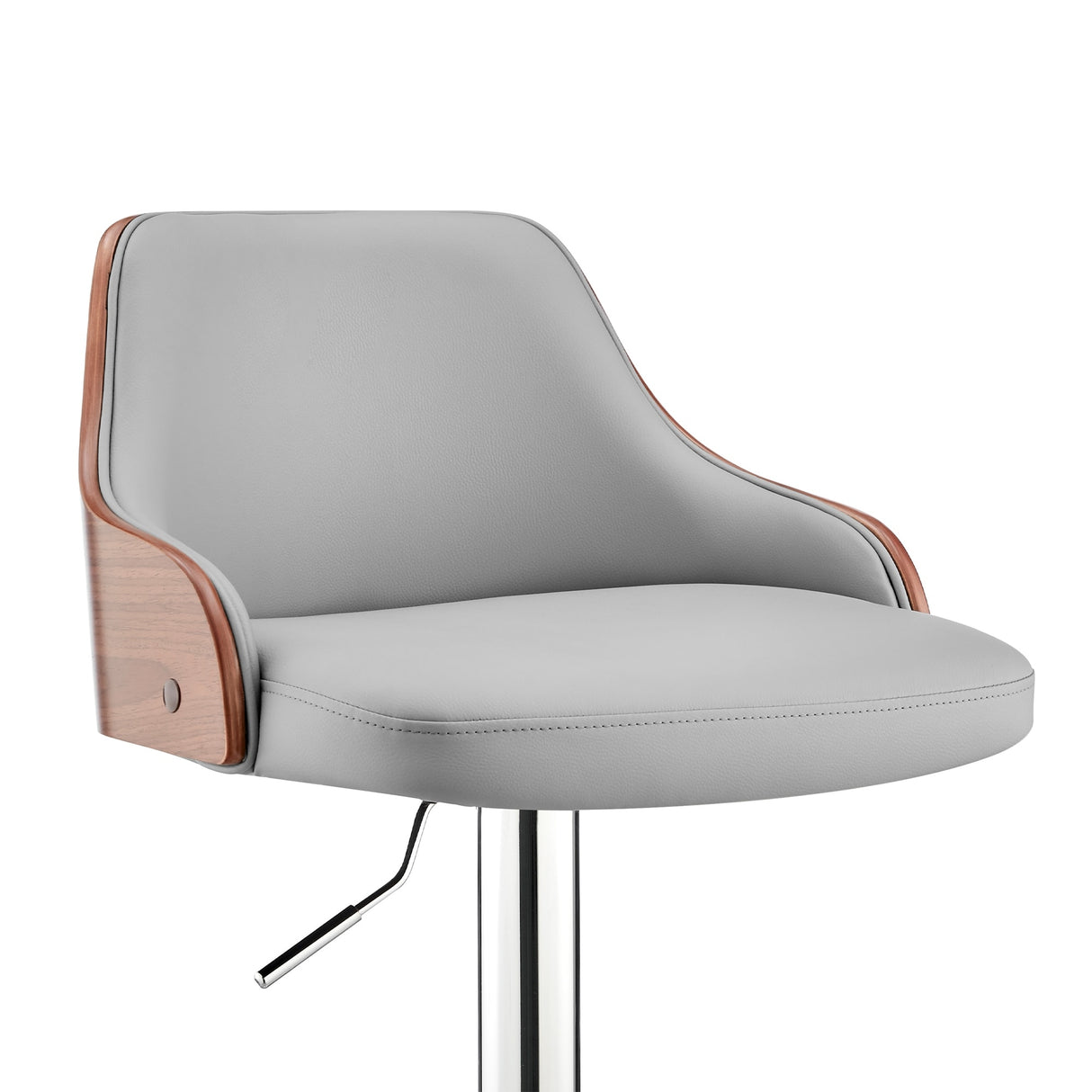 Asher Adjustable Faux Leather and Metal Bar Stool