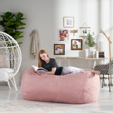 Asher Traditional 6.5 Foot Suede Bean Bag Chair by Christopher Knight Home