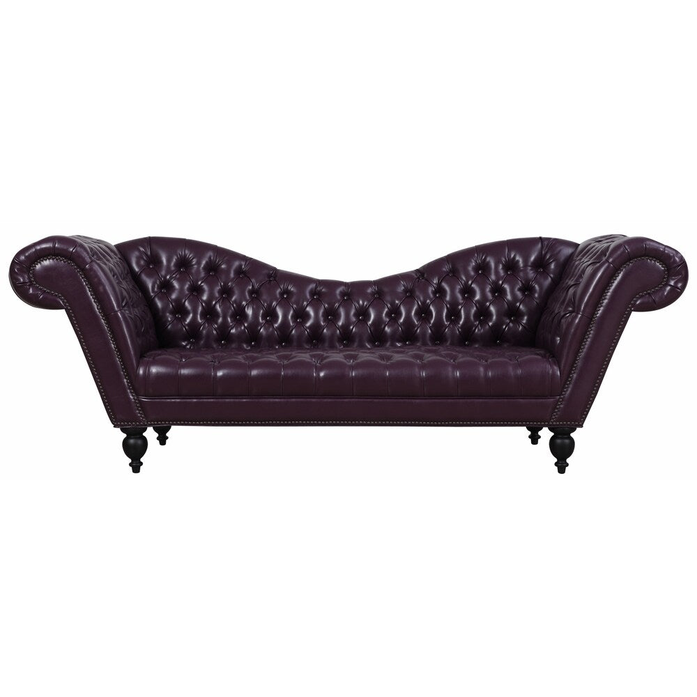 Ashford Eggplant Leather Sofa