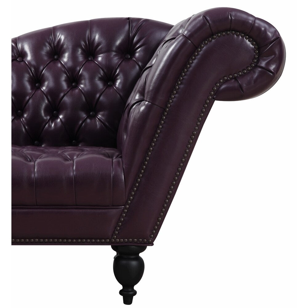 Ashford Eggplant Leather Sofa