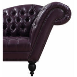 Ashford Eggplant Leather Sofa
