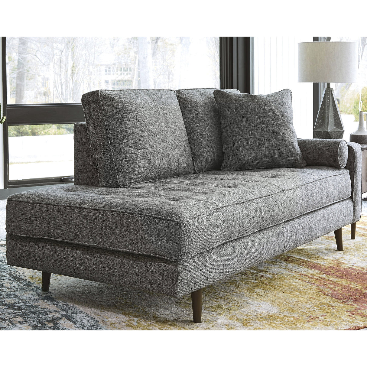 Signature Design by Ashley Zardoni Gray Right-Arm Facing Corner Chaise - 37"W x 75"D x 37"H - 37"W x 75"D x 37"H
