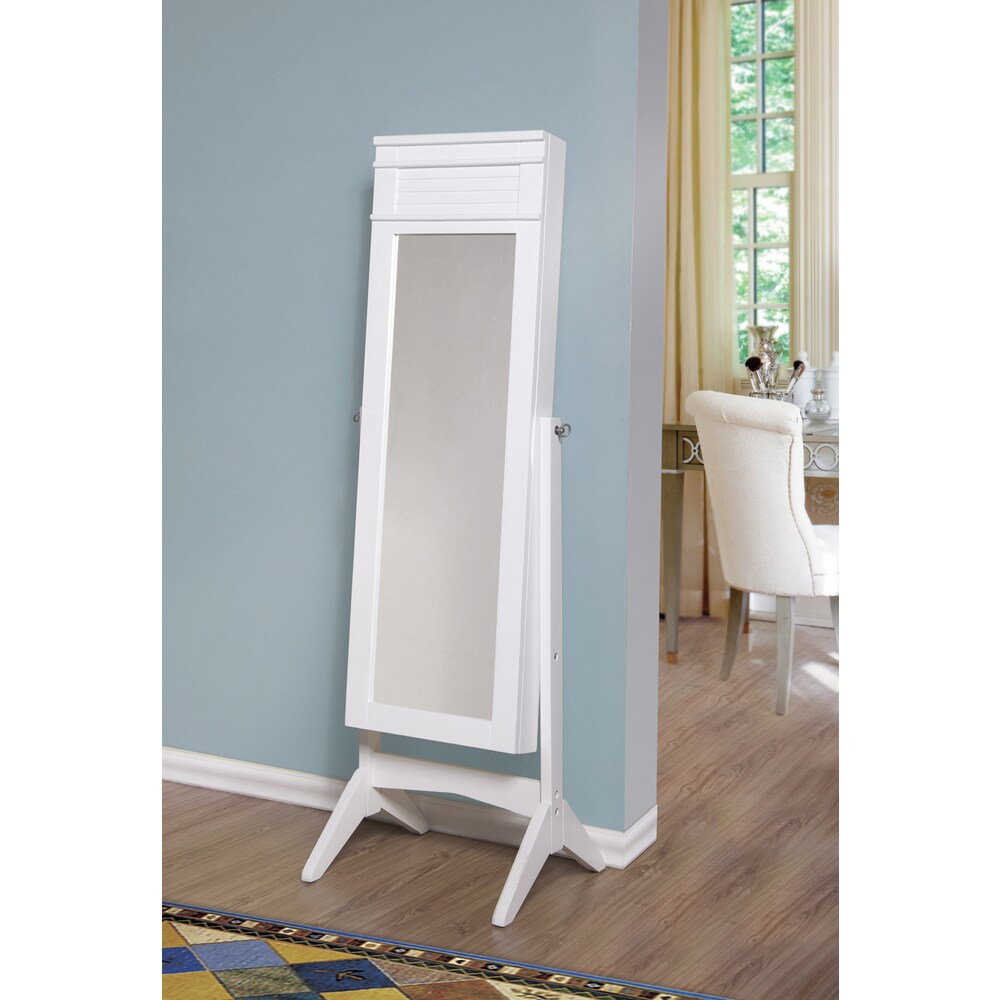 Ashley Jewelry Armoire Cheval Mirror - White