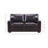 Ashton 100% Top Grain Italian Leather Loveseat