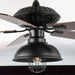 Ashton 52" 1-Light Farmhouse Industrial Iron Dome Shade LED Ceiling Fan With Remote, Black by JONATHAN Y