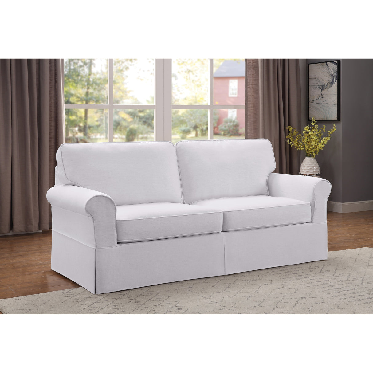 Porch & Den Zuni Mid-century Slip Cover Sofa