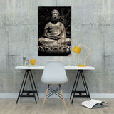 Asian Buddha Print On Wood by Unknown Artist - Multi-Color