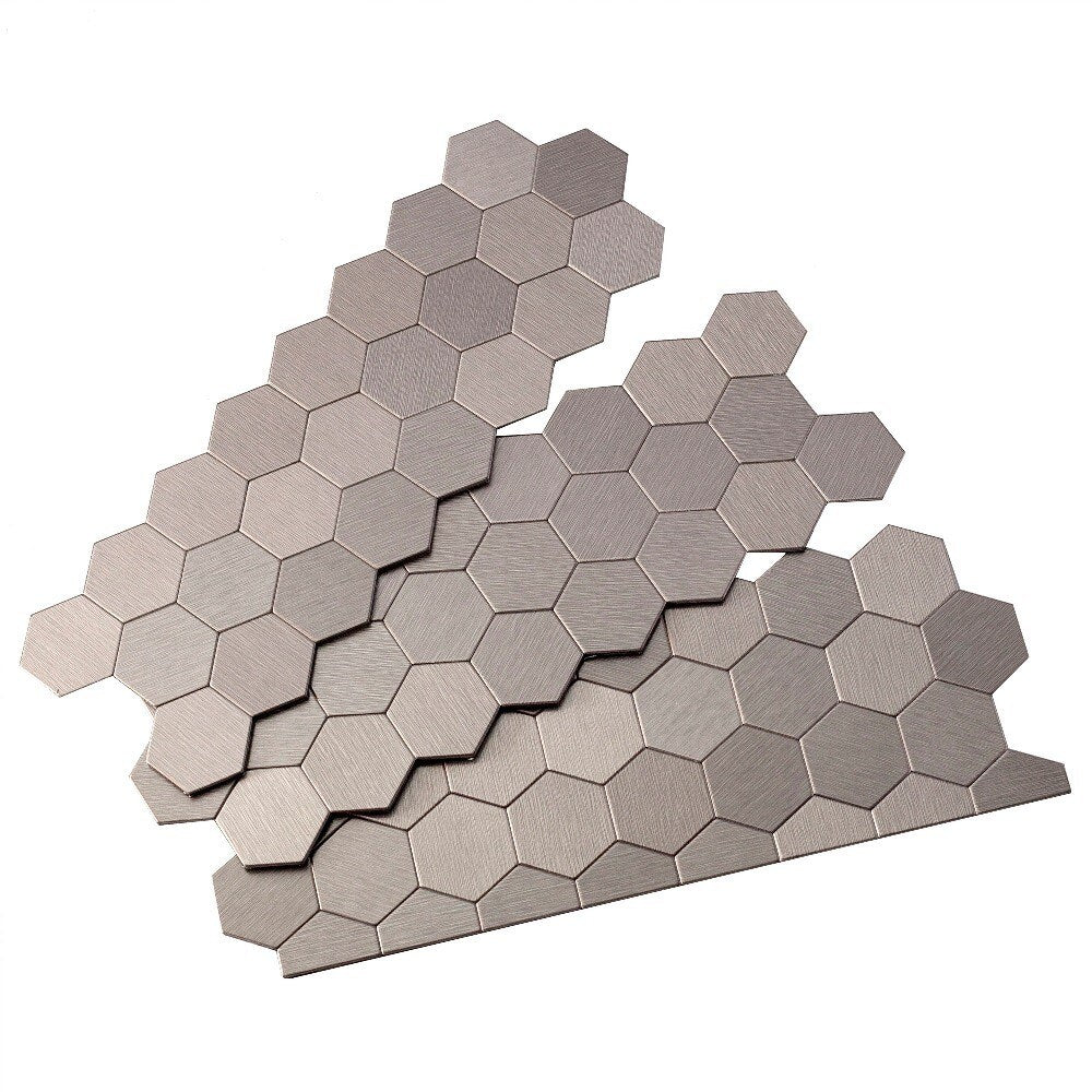 Aspect 12x4-inch Honeycomb Stainless Matted Metal 15-Square Foot Kit