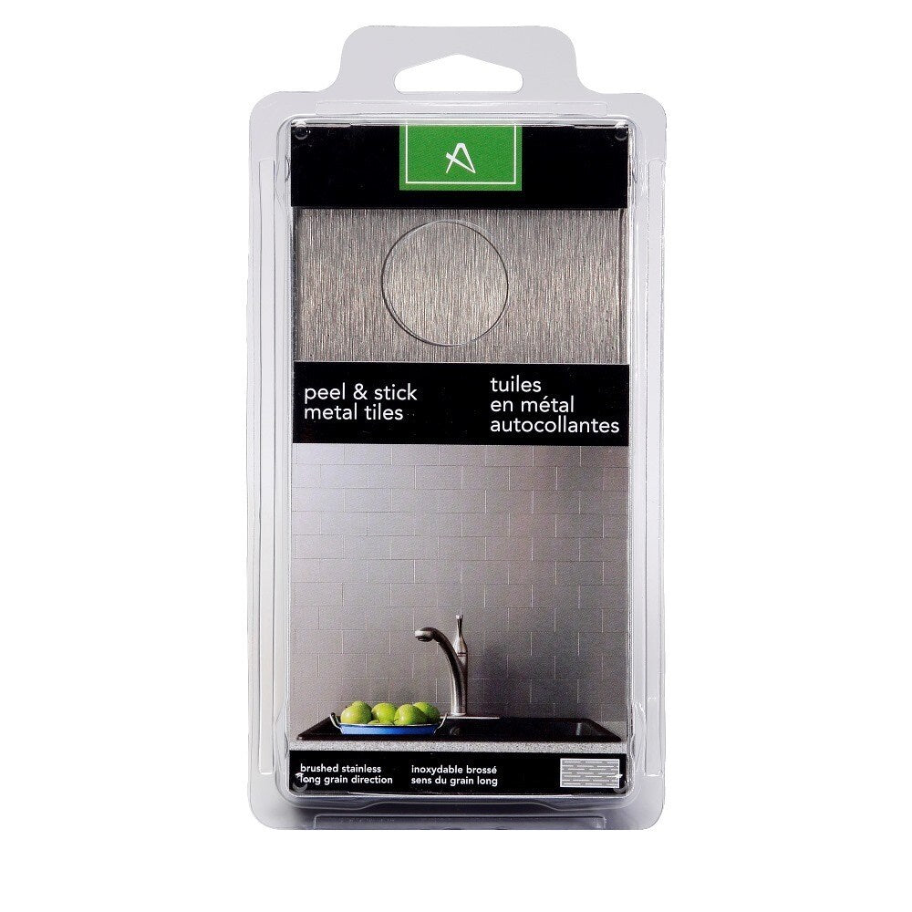 Aspect 3x6-inch Brushed Stainless Long Grain Metal Tile (8-pack)