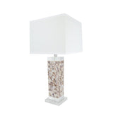 Aspen Creative 29" Satin Nickel Metal & Shell Table Lamp