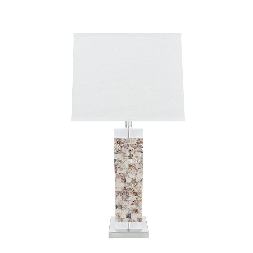 Aspen Creative 29" Satin Nickel Metal & Shell Table Lamp