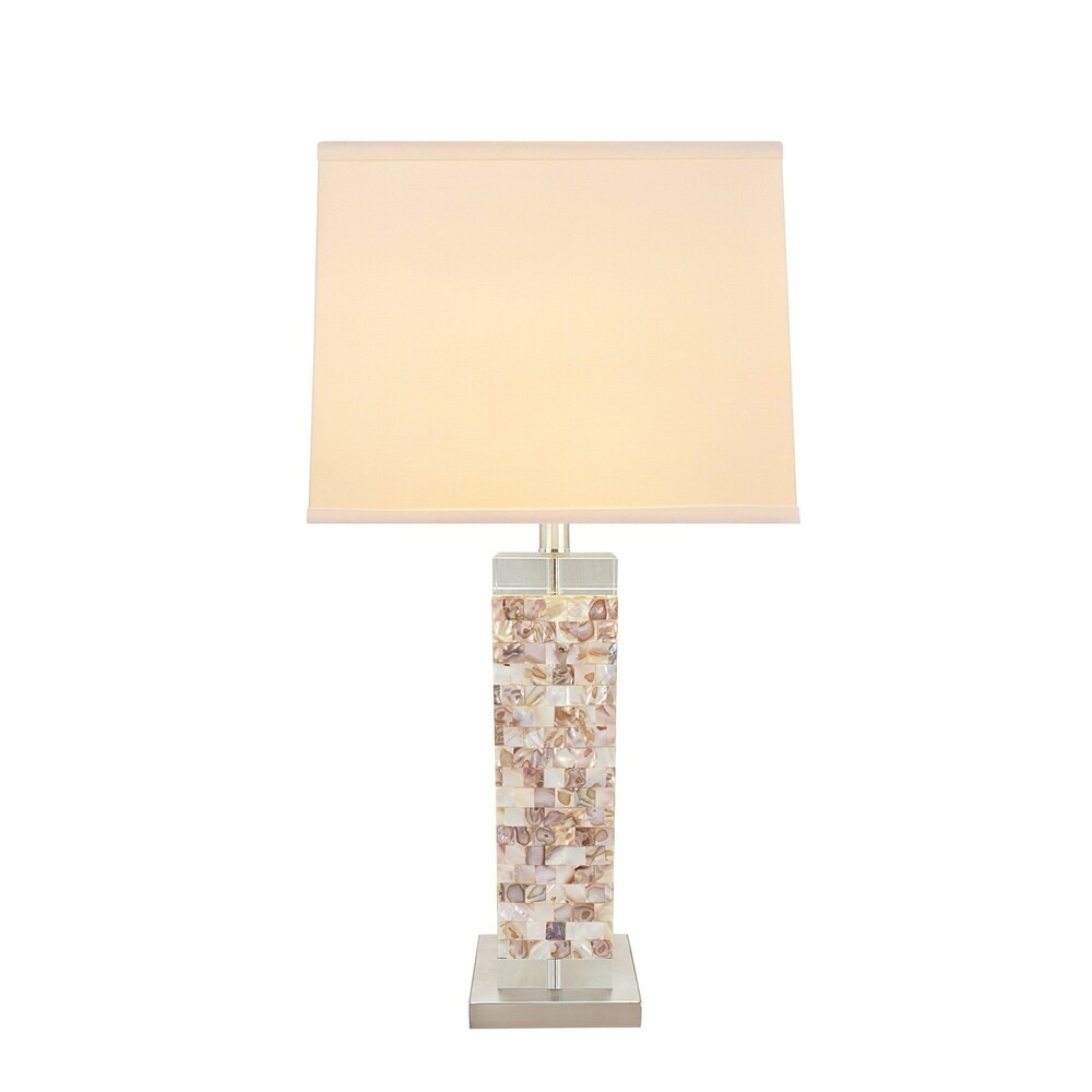 Aspen Creative 29" Satin Nickel Metal & Shell Table Lamp