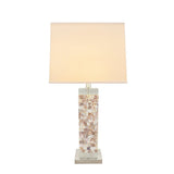 Aspen Creative 29" Satin Nickel Metal & Shell Table Lamp