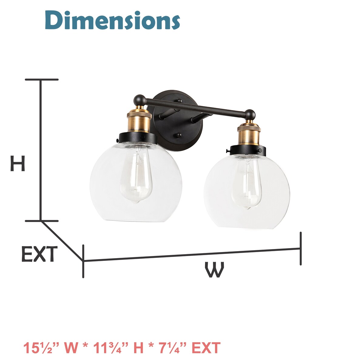 Aspen Creative Bathroom Vanity 2 Lights Fixture, Antique Bronze - Antique Bronze