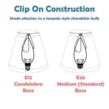 Aspen Creative Hardback Empire Chandelier Clip-On Lamp Shade (4 Pack), Redwood, (3" x 4" x 4")