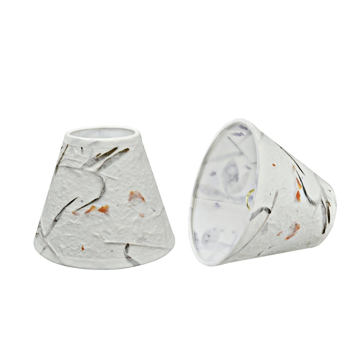 Aspen Creative Off White Small Hardback Empire Shape Chandelier Clip-On Lamp Shade (3" x 6" x 5") (Set of 2)