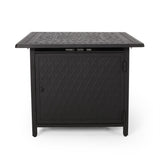 Aspen Outdoor Square Aluminum Fire Pit by Christopher Knight Home - 32.25" W x 32.25" D x 24.75" H