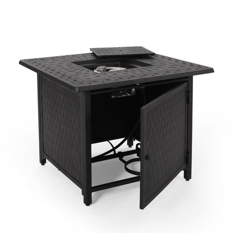 Aspen Outdoor Square Aluminum Fire Pit by Christopher Knight Home - 32.25" W x 32.25" D x 24.75" H
