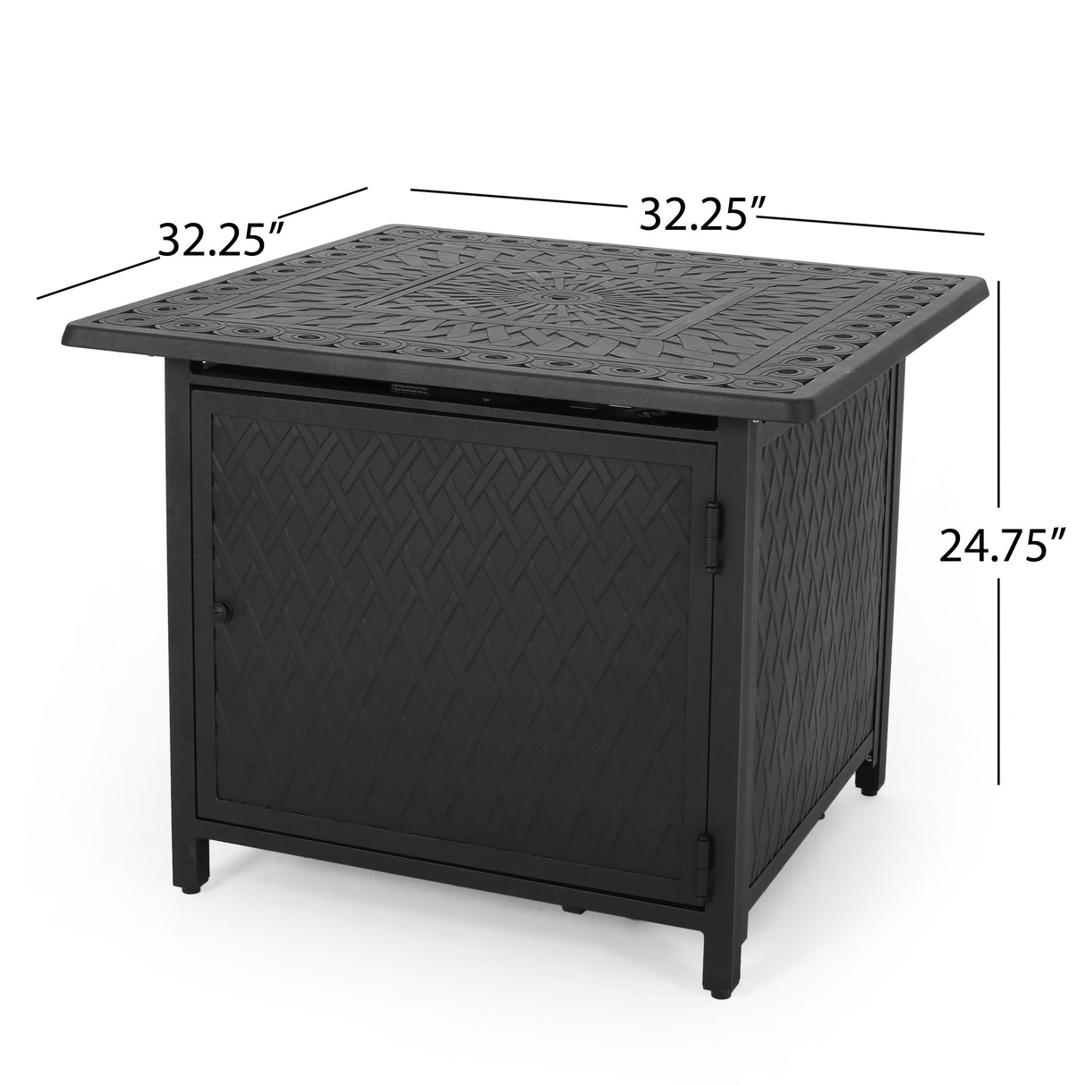 Aspen Outdoor Square Aluminum Fire Pit by Christopher Knight Home - 32.25" W x 32.25" D x 24.75" H