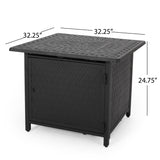 Aspen Outdoor Square Aluminum Fire Pit by Christopher Knight Home - 32.25" W x 32.25" D x 24.75" H