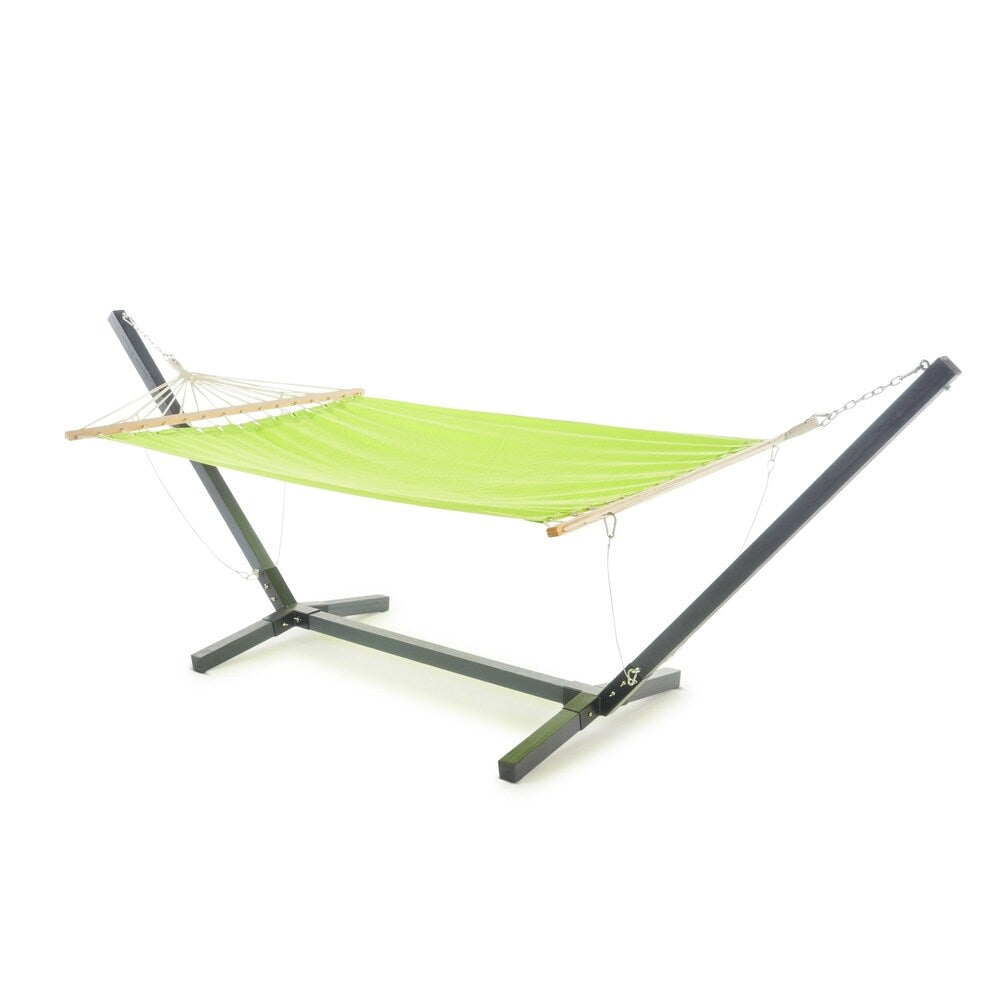 Aspen Outdoor Water Resistant Hammock with Grey Larch Wood Frame by Christopher Knight Home