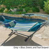 Aspen Outdoor Water Resistant Hammock with Grey Larch Wood Frame by Christopher Knight Home - N/A